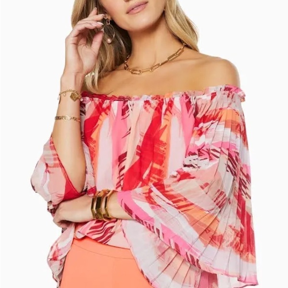 Ramy Brook Printed Off-the-Shoulder Top, size XXS